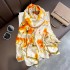 Persimmon flexibly retro imitation silk scarf with shawl sunscreen shading tourism increase silk scarf to send mother female