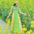 Women chinese traditional hanfu Dresses national flower embroidery Dresses retro performance Dresses elegant folk dance suit