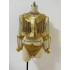 Golden Luxury Hanfu Women Leather Jacket Hollow Chain Clothes Costumes Star With Same Singer Stage Dance Wear