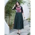 chinese vintage hanfu Dresses national flower embroidery sunDresses national folk dance Costumes retro women loose long dress