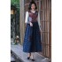 chinese vintage hanfu Dresses national flower embroidery sunDresses national folk dance Costumes retro women loose long dress