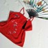 Chinese Cotton Black Bamboo Embroidered Kimono Sling Women Korean Fashion Clothing 13 Styles Summer Simple Hanfu Tube Top XXXL