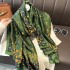 fashion floral print long silk scarf outdoor photo shoot shawl over beach towel