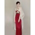 Chinese Traditional Hanfu Dresses Retro Temperament Cardigan Floral Tube Top High Waist Hip Skirt Three piece Set