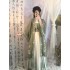 Modern Traditional Hanfu Green Dresses Song Dynasty Casual Women Chinese Clothing Pleated Skirt 3PCS