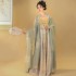 Chinese Light Green Floral Embroidery Dresses Women Hanfu Clothing Stage Outfit Cosplay Stage Wear Costume