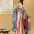 Chinese Light Green Floral Embroidery Dresses Women Hanfu Clothing Stage Outfit Cosplay Stage Wear Costume