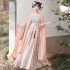 Spring Summer Women Fairy Cosplay Red Floral Print Costumes Dance Dresses Ancient Chinese Party Outfit Hanfu