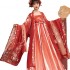 Spring Summer Women Fairy Cosplay Red Floral Print Costumes Dance Dresses Ancient Chinese Party Outfit Hanfu