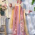 Spring Summer Dance Dresses Hanfu Outfit Women Pink Floral Print Hanfu Ancient Chinese Traditional Fairy Cosplay Costume
