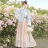 Spring Summer Princess Fairy Light Blue Floral Print Dresses Chinese Traditional Hanfu Cosplay Costume