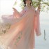 Women Stage Wear Folk Dance Robe Hanfu Chinese Hanfu Pink Floral Embroidery Dresses Cosplay Costumes