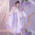 Women Fairy Purple Floral Embroidery Ancient Hanfu Chinese Festival Outfit Folk Stage Performance Dance Dresses Costumes