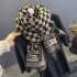 Scarf female black white check autumn winter thickened cashmere warm shawl Korean classic versatile checkered scarf
