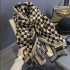Scarf female black white check autumn winter thickened cashmere warm shawl Korean classic versatile checkered scarf