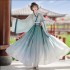 Hanfu Traditional Tiongkok Women Cosplay Fairy Women Gradien Hanfu Blue Green For Women
