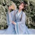 Hanfu Traditional Tiongkok Women Cosplay Fairy Women Gradien Hanfu Blue Green For Women