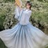 Hanfu Traditional Tiongkok Women Cosplay Fairy Women Gradien Hanfu Blue Green For Women