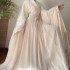 White Hanfu Long Dresses Folk Dance Chinese Traditional National Fairy Cosplay Costumes Ancient Princess Stage Outfits