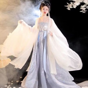 Traditional Women Chinese Embroidery Hanfu Set Female Fairy Cosplay Costumes Summer Dresses Hanfu Large Size