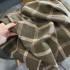 Japanese South Korea sweet wind patchwork color small checkered scarf women versatile long beard shawl warm neck