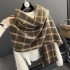 Japanese South Korea sweet wind patchwork color small checkered scarf women versatile long beard shawl warm neck