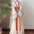 Chinese Traditional Dresses Women Ancient Chinese Hanfu Sets Female Carnival Cosplay Costumes Party Gradient Orange Green Hanfu Set