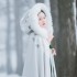 Women Chinese Hanfu Cape Cloak Fairy Hooded Floral Embroidery Warm Coat Oriental Ancient Princess Overcoat 120cm