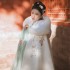 Women Chinese Hanfu Cape Cloak Fairy Hooded Floral Embroidery Warm Coat Oriental Ancient Princess Overcoat 120cm