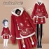Modern Women Hanfu Embroidery Red Top Hoodies Cotton Warm Chinese Pleated Skirt Plus Size Girl Fairy Cosplay Costumes