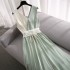 Spring Summer Tang Suit Embroidered One piece Fairy Skirt Chinese Women Clothing Modified Green Slim Dance Hanfu