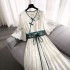 Spring Summer Tang Suit Embroidered One piece Fairy Skirt Chinese Women Clothing Modified Green Slim Dance Hanfu