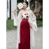 National Chinese Improved Hanfu Daily Wide Sleeved Fairy Skirt Han Element Dresses 3 Piece Suit