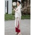 National Chinese Improved Hanfu Daily Wide Sleeved Fairy Skirt Han Element Dresses 3 Piece Suit