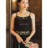 improved national chinese song dynasty jacket trumpet half sleeve flower printed short women hanfu top g923