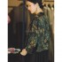 improved national chinese song dynasty jacket trumpet half sleeve flower printed short women hanfu top g923