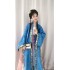 Original Hanfu Women Dresses Cardigan Chinese Traditional Ancient Female Blue Hanfu long bei zi