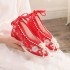 Hanfu Shoes Women Chinese Vintage Embroidered Shoes Hanfu Cheongsam Shoes White Blue Red Chinese Gift For Women Plus Size