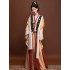 Tang Costumes Women Woven Gold backed Round Neck Jacket Waist Torn Skirt Thickened Winter Hanfu Dresses