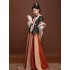 Tang Costumes Women Woven Gold backed Round Neck Jacket Waist Torn Skirt Thickened Winter Hanfu Dresses