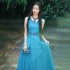 chinese traditional hanfu Dresses national flower embroidery sunDresses vintage lace chiffon long Dresses oriental folk dress