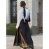 Original Hanfu Dresses Ming Woven Gold Makeup Flower Horse Face Skirt Collar Airplane Sleeve Top Ming Dynasty Black Autumn Winter