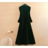 High end Autumn Winter Chinese Belt Hanfu Women Elegant Embroidery Lady Velvet Christmas Dresses Female