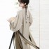Creative Chinese printed hanfu simple Chinese suspender top 3 piece modified daily autumn winter hanfu suit