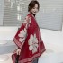 women scarf autumn winter peony scarf thick double sided cashmere warm shawl versatile bib