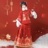 2 Colors Original Ming Dynasty 3PC Hanfu Dresses Set Red Yellow Coat Horse Face Skirt Shirt Women Dresses