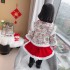 Girls Hanfu Full Suit of Autumn Winter Year Clothes Fashion Set Children Princess Skirt Plus Velvet Chinese Tang Style