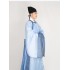 Ming Dynasty Men Hanfu Chuanfu Crane Cloud Pattern Dark Vein Silk Shirt