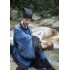 Ming Dynasty Men Hanfu Chuanfu Crane Cloud Pattern Dark Vein Silk Shirt