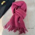Super waxy touch Wool blend thickened solid color tassel small scarf Winter women warm advanced sense narrow neck